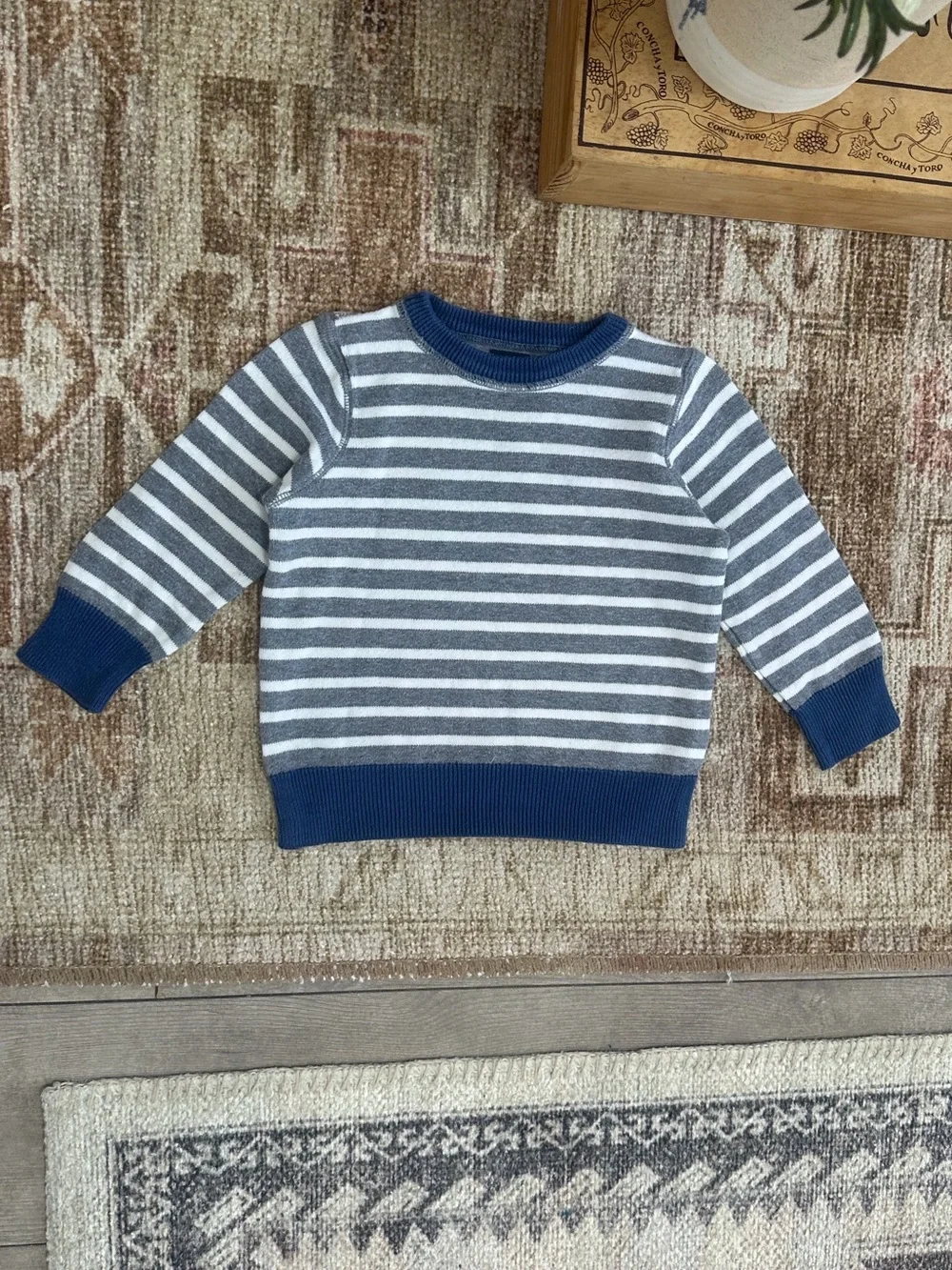 Baby Gap Toddler Boy Knit Sweater 12-18 Months Striped Crewneck Cotton